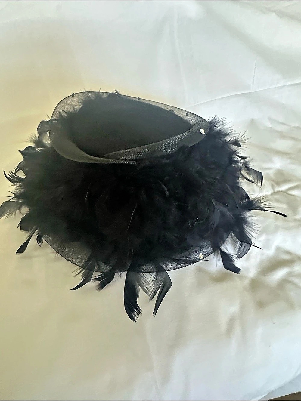Kangol Feather Trim Hat in Black